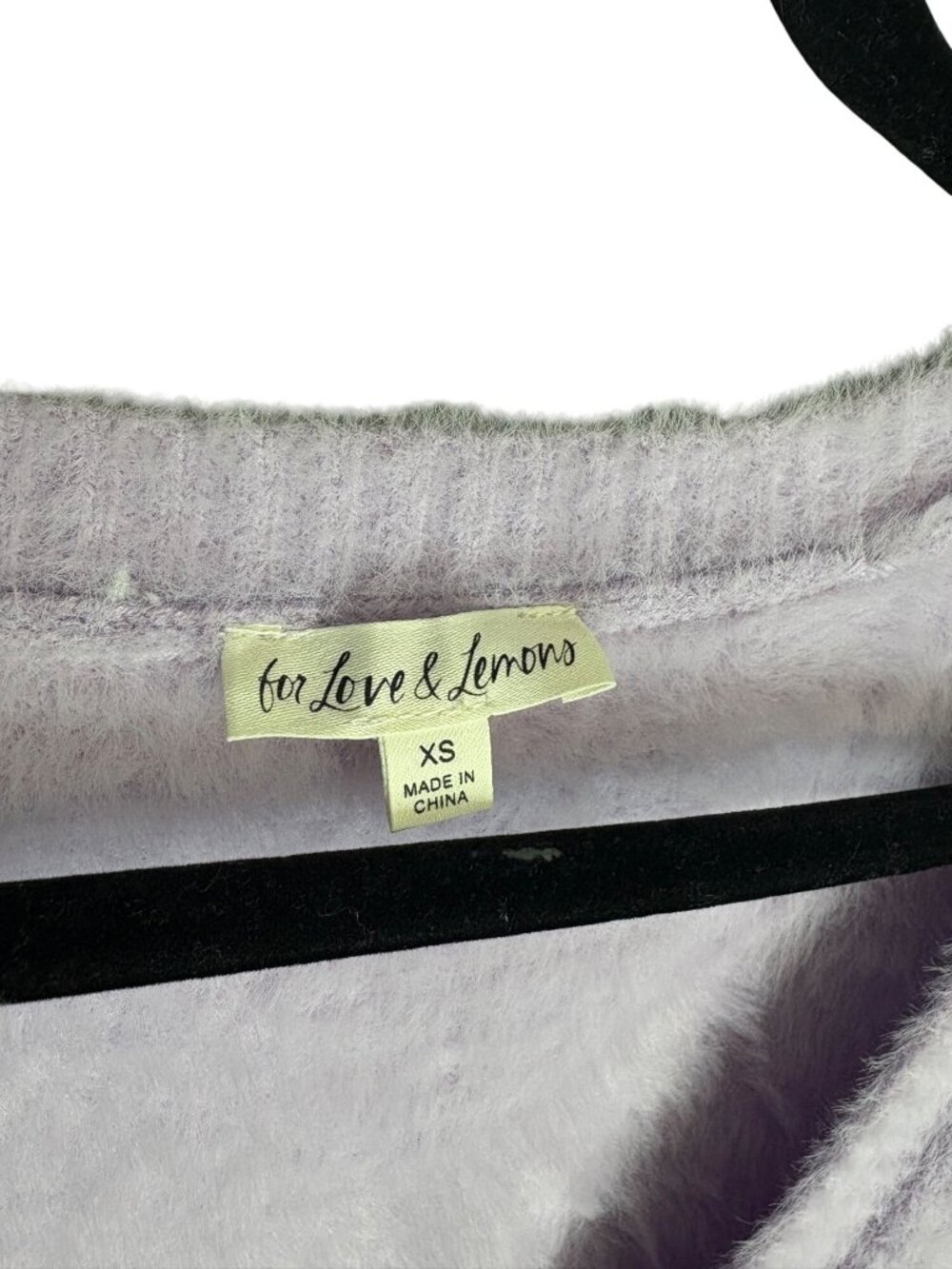 For Love and Lemons Devon Cropped Cardigan Lavender Purple-sz XS - Picture 8 of 8